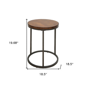 Homeroots 20" Black And Gray Manufactured Wood Square End Table   493253
