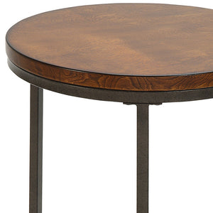 Homeroots 20" Black And Gray Manufactured Wood Square End Table   493253