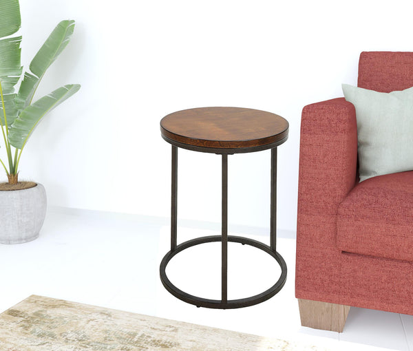 Homeroots 20" Black And Gray Manufactured Wood Square End Table   493253