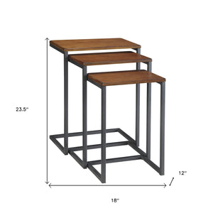 Homeroots 24" Black And Brown Manufactured Wood Rectangular End Table   493255