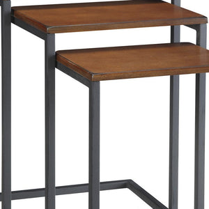 Homeroots 24" Black And Brown Manufactured Wood Rectangular End Table   493255