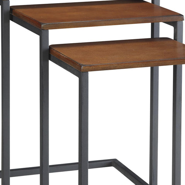 Homeroots 24" Black And Brown Manufactured Wood Rectangular End Table   493255