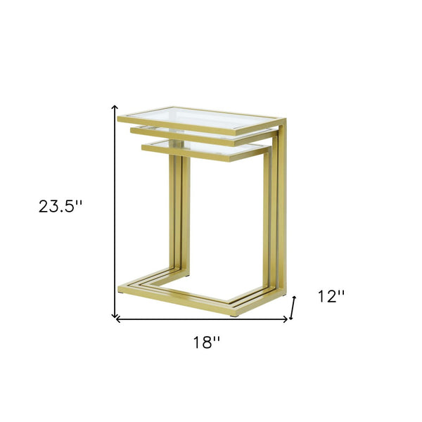 HomeRoots 24" Chrome Glass Rectangular End Table – Modern Versatile Design for Living Room, Bedroom & Entryway 493256