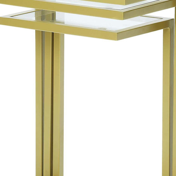 HomeRoots 24" Chrome Glass Rectangular End Table – Modern Versatile Design for Living Room, Bedroom & Entryway 493256