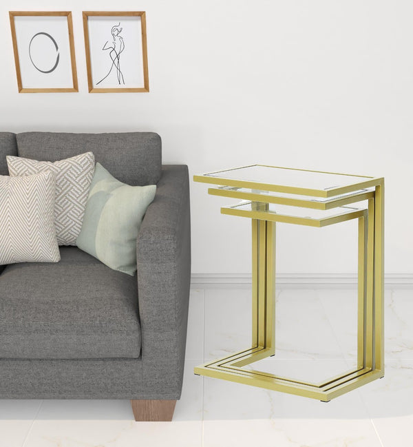 HomeRoots 24" Chrome Glass Rectangular End Table – Modern Versatile Design for Living Room, Bedroom & Entryway 493256