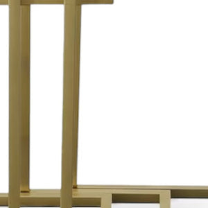 HomeRoots 24" Elegant Gold Glass End Table – Stylish Rectangular Design for Living Room & Bedroom Décor 493257