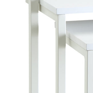 Homeroots Set Of Three 24" White Solid Wood And Steel Nested End Tables   493259