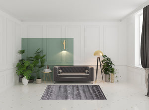 Homeroots 5' X 8' Black Gray And White Abstract Ombre With Stars Hand Loomed Area Rug  Viscose 493260