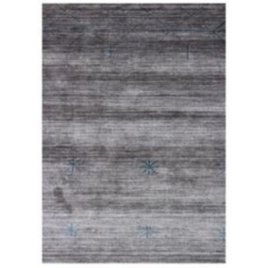 Homeroots 5' X 8' Gray And Teal Abstract Ombre With Stars Hand Loomed Area Rug  Viscose 493261