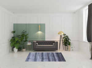 Homeroots 5' X 8' Navy And Blush Abstract Hand Loomed Area Rug  Viscose 493263