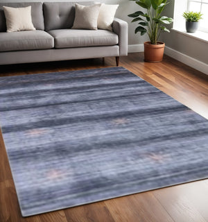 HomeRoots 5' X 8' Abstract Ombre Hand Loomed Area Rug with Star Motifs – Cozy Artisanal Accent for Any Room Gray, Ivory 493263