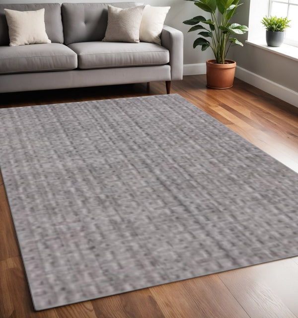 HomeRoots 5' Modern Casual Hand-Loomed Plaid Area Rug in Tan and Charcoal – Soft, Durable, Stylish Home Accent 493268