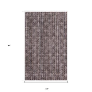 Homeroots 5' X 8' Rust And Tan Plaid Cross Hand Loomed Area Rug  Viscose 493269