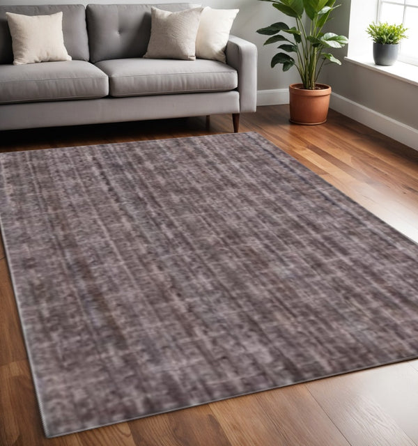 HomeRoots 5' X 8' Hand-Loomed Rust and Tan Plaid Area Rug - Artisan Crafted for Cozy, Timeless Style in Any Room 493269