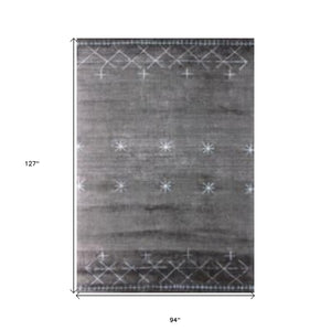 Homeroots 8' X 11' Sliver And Charcoal Ombre Hand Loomed Area Rug  Viscose 493277