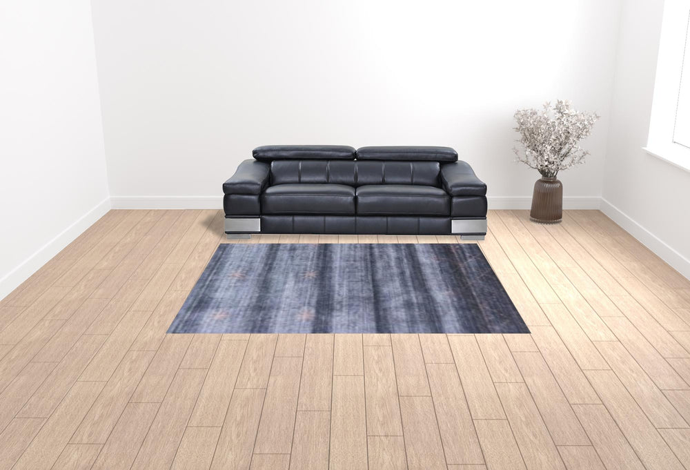 Homeroots 8' X 11' Navy And Rust Ombre Hand Loomed Area Rug  Viscose 493278