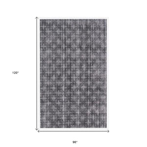 Homeroots 8' X 10' Black And Charcoal Medallion Hand Loomed Area Rug  Viscose 493279