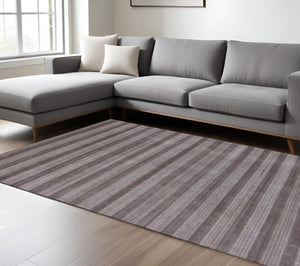 HomeRoots 8' X 10' Hand Loomed Area Rug - Artisan Crafted Viscose Design for Elegant Living Room Style Rust, White 493284