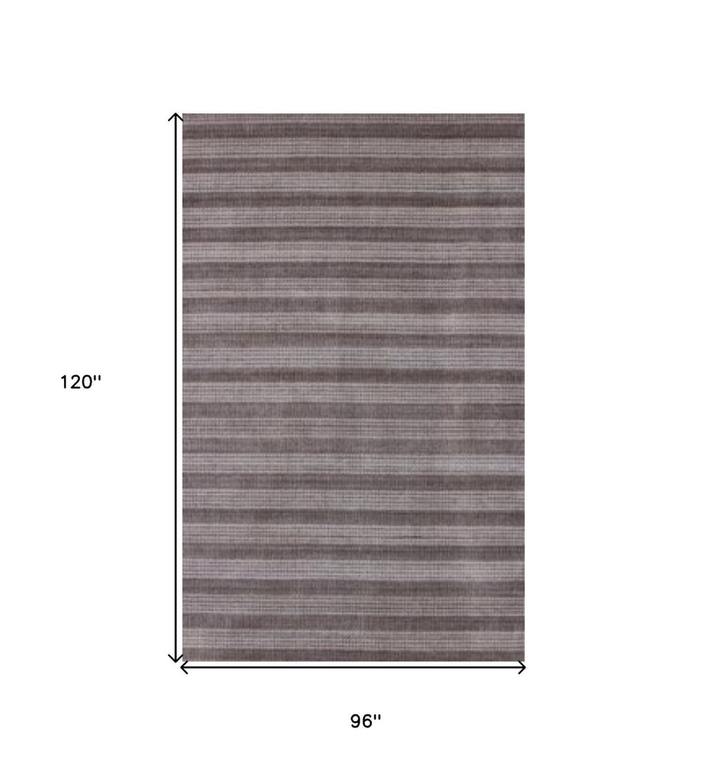 HomeRoots 8' X 10' Hand Loomed Area Rug - Artisan Crafted Viscose Design for Elegant Living Room Style Rust, White 493284
