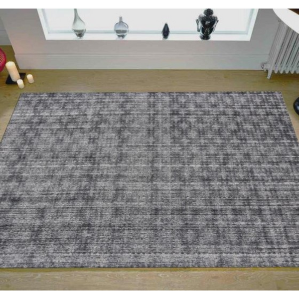 Homeroots 8' X 10' Dark Grey And Silver Medallion Hand Loomed Area Rug  Viscose 493286