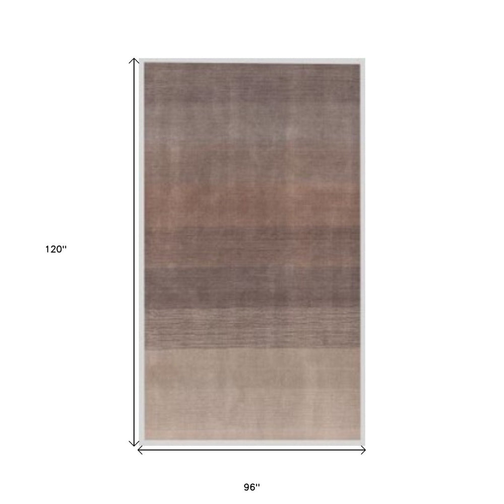 HomeRoots 8' X 10' Hand Loomed Violet and Brown Area Rug - Luxurious Viscose for Modern Homes, Unique Design! 493288