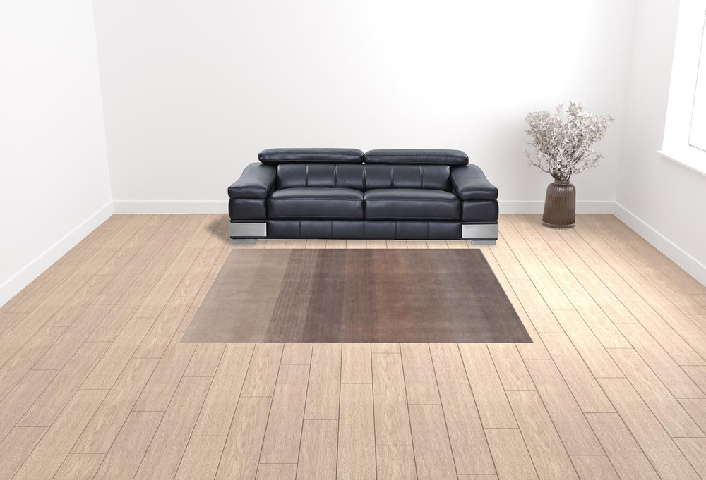 Homeroots 8' X 10' Violet And Brown Hand Loomed Area Rug  Viscose 493288