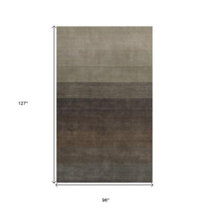 Homeroots 8' X 10' Expresso And Brown Hand Loomed Area Rug  Viscose 493291
