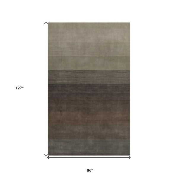 Homeroots 8' X 10' Expresso And Brown Hand Loomed Area Rug  Viscose 493291