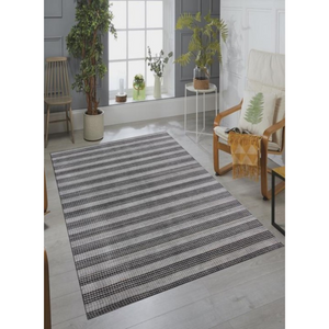 Homeroots 9' X 12' Black And Dark Grey Hand Loomed Area Rug  Viscose 493293