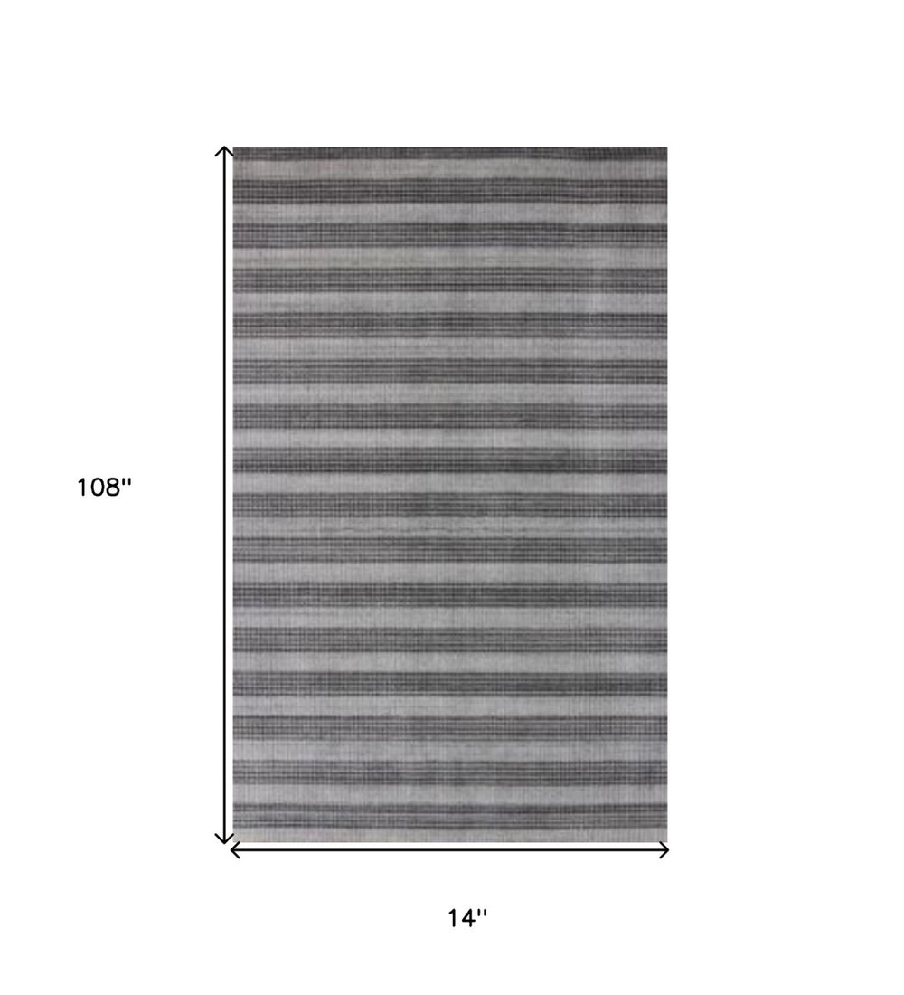 HomeRoots 9' Hand Loomed Area Rug - Luxurious Viscose for Soft Underfoot Feel, Unique Artisan Craftsmanship Black, Dark Gray 493293