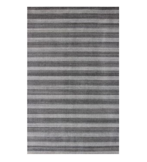 Homeroots 9' X 12' Black And Dark Grey Hand Loomed Area Rug  Viscose 493293