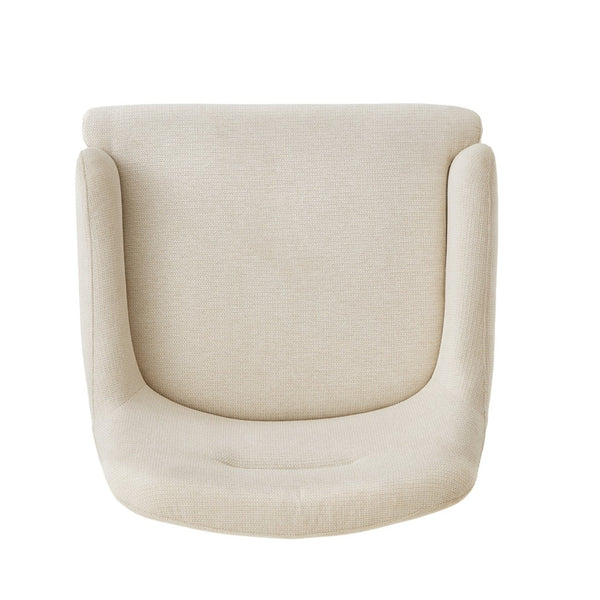 English Elm Modern Chenille Armchair with Curved Back Gold Legs Plush Accent Seat for Any Room Beige N763P360684A