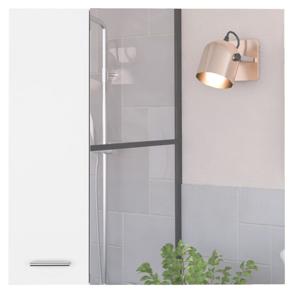 English Elm Medicine Double Door Cabinet with Mirror and External Shelf for Bathroom Storage, Sleek Durable Design White 28.74 L x 22.04 W x 5.51 H B097133011