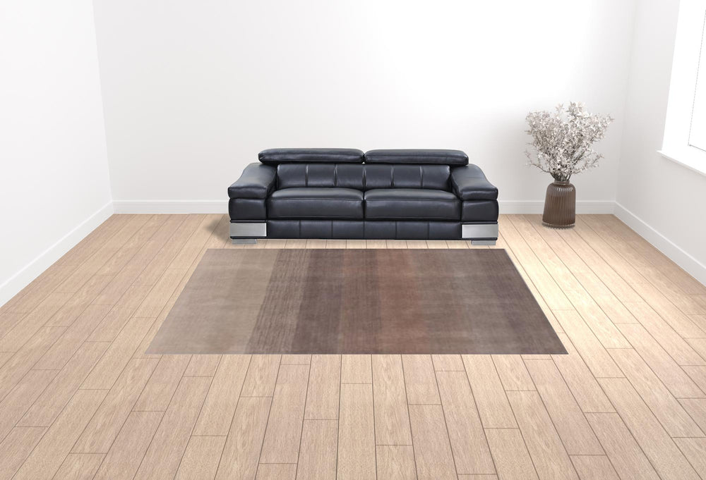 Homeroots 9' X 12' Violet Taupe And Brown Ombre Hand Loomed Area Rug  Viscose 493303