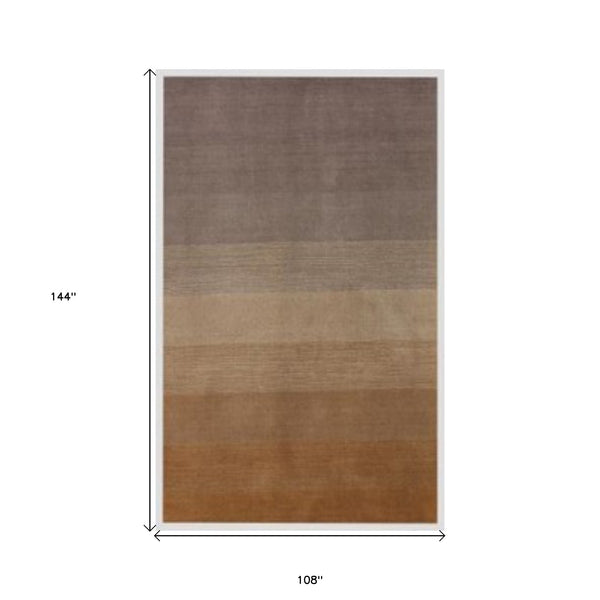 Homeroots 9' X 12' Gold And Rust Hand Loomed Area Rug  Viscose 493304