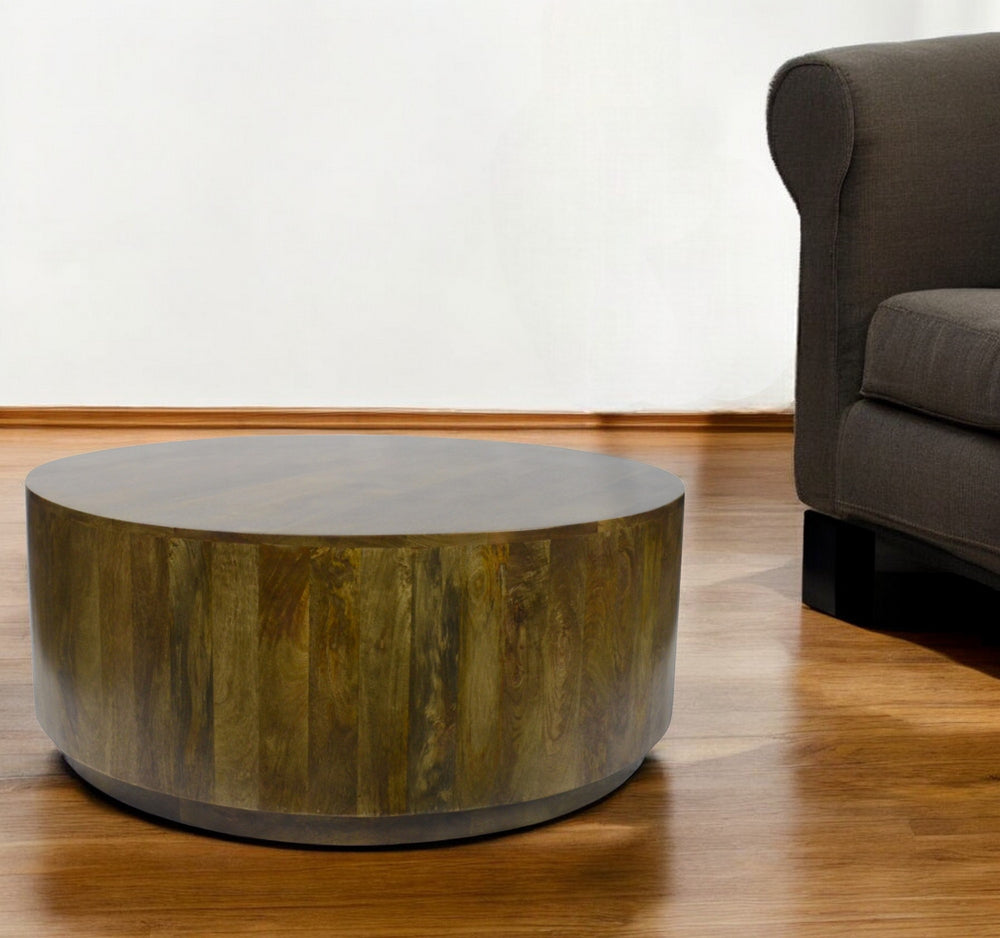 Homeroots 42" Brown Solid Wood Round Coffee Table   493313