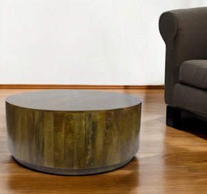 Homeroots 42" Brown Solid Wood Round Coffee Table   493313