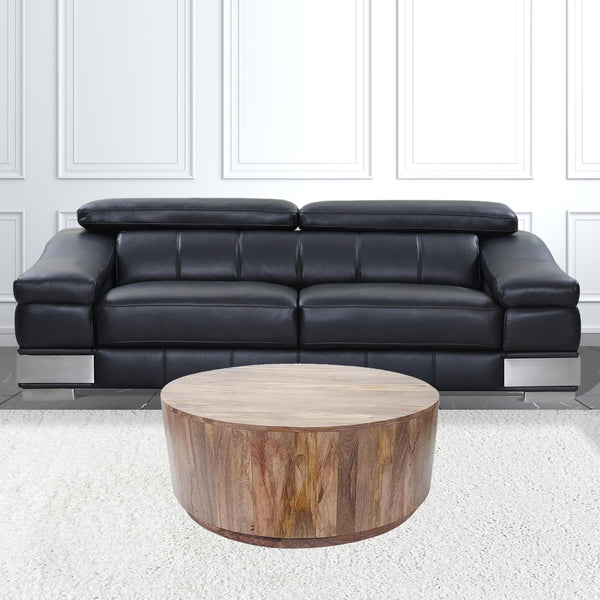 Homeroots 42" Natural Solid Wood Round Coffee Table   493314