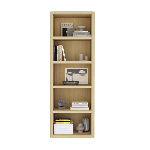 English Elm Rivington 28" Modern 5-Shelf Open Bookcase with Adjustable Shelves and Warm Wood Grain Finish Oak B365P398314