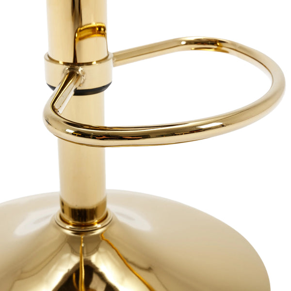 English Elm UNITED Velvet 360° Rotating Bar Chair with Diamond Stitching, Gold Frame, Plush Foam Seat, Adjustable Height Navy W1568P361717