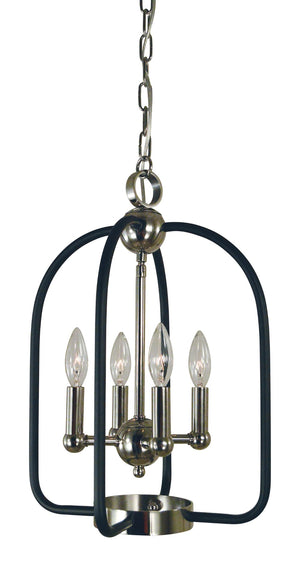 Framburg 4-light Elegant Chandelier In Chic Matte Black Finish For Stunning Home Décor And Ambiance Polished Nickel With Matte Black Accents Metal 4934 Pn/Mblack