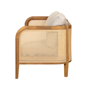 English Elm Christopher Knight Home® - Kirkby Outdoor Cushioned Sofa - Rustic Wicker & Acacia Wood Loveseat For Stylish Patios & Decks N775P265895T