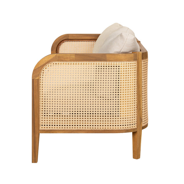 English Elm Christopher Knight Home® - Kirkby Outdoor Cushioned Sofa - Rustic Wicker & Acacia Wood Loveseat For Stylish Patios & Decks N775P265895T