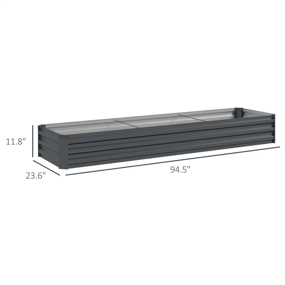 English Elm Galvanized Steel Raised Garden Bed with Wood Grain Texture for Outdoor Growing T3971P397193