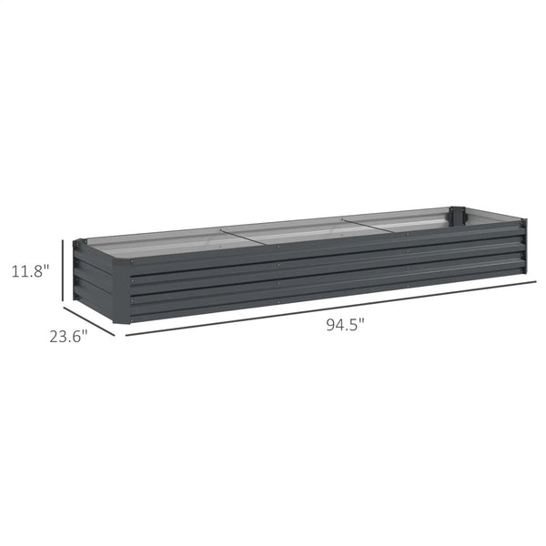 English Elm Galvanized Steel Raised Garden Bed with Wood Grain Texture for Outdoor Growing T3971P397193