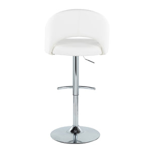 English Elm Adjustable Swivel Barstools Set of 2 Fabric Seat Black Metal Base Kitchen Counter White B202S02012
