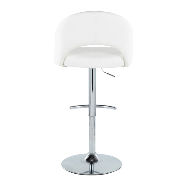 English Elm Adjustable Swivel Barstools Set of 2 Fabric Seat Black Metal Base Kitchen Counter White B202S02012