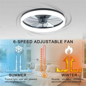 English Elm Ceiling Fan With Dimmable Led Light – Compact Smart Control For Low Ceilings & Modern Spaces W2312P374758
