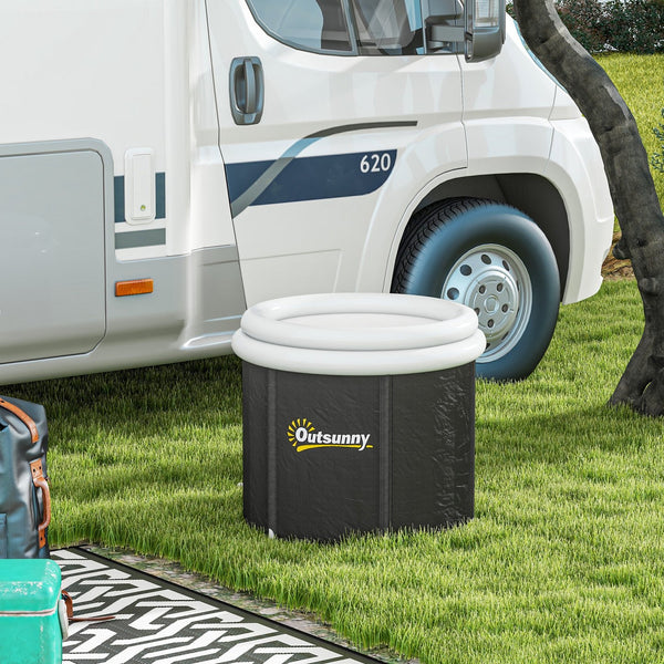 English Elm Outsunny 79G Portable Ice Bath Tub with Thermo & Inflatable Covers, Carry Bag, Fast Drain Valve W2225P200853