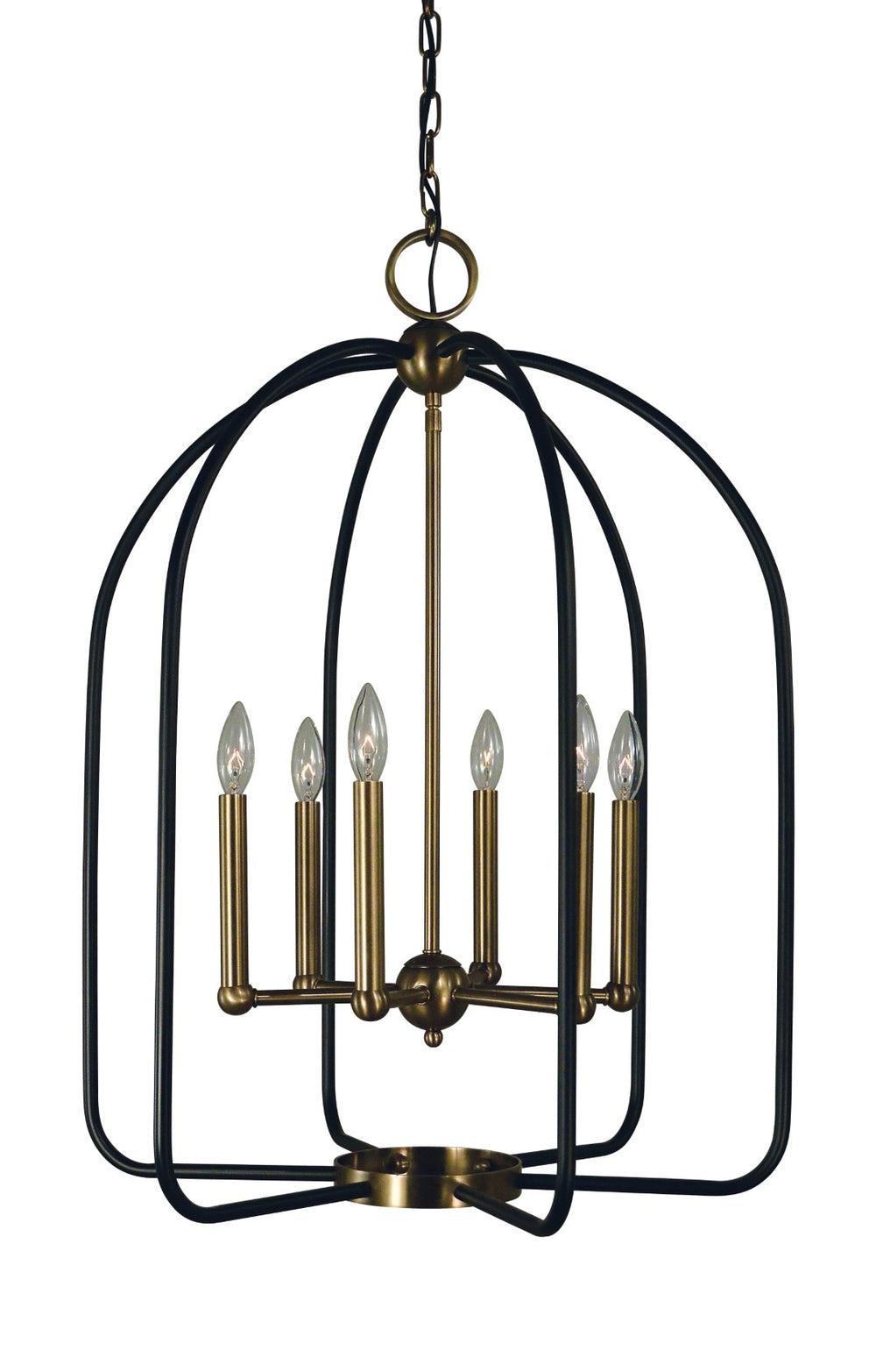 Framburg 6-light Elegant Matte Black Boulevard Chandelier – Stunning Design For Sophisticated Interiors Antique Brass With Matte Black Accents Metal 4936 Ab/Mblack